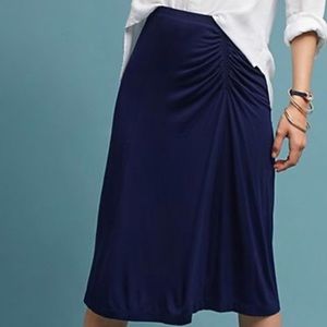 Anthropologie [Maeve] blue midi stretch skirt